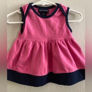 Ralph Lauren Pink with Black Accent Cotton Dress 3-6 Months